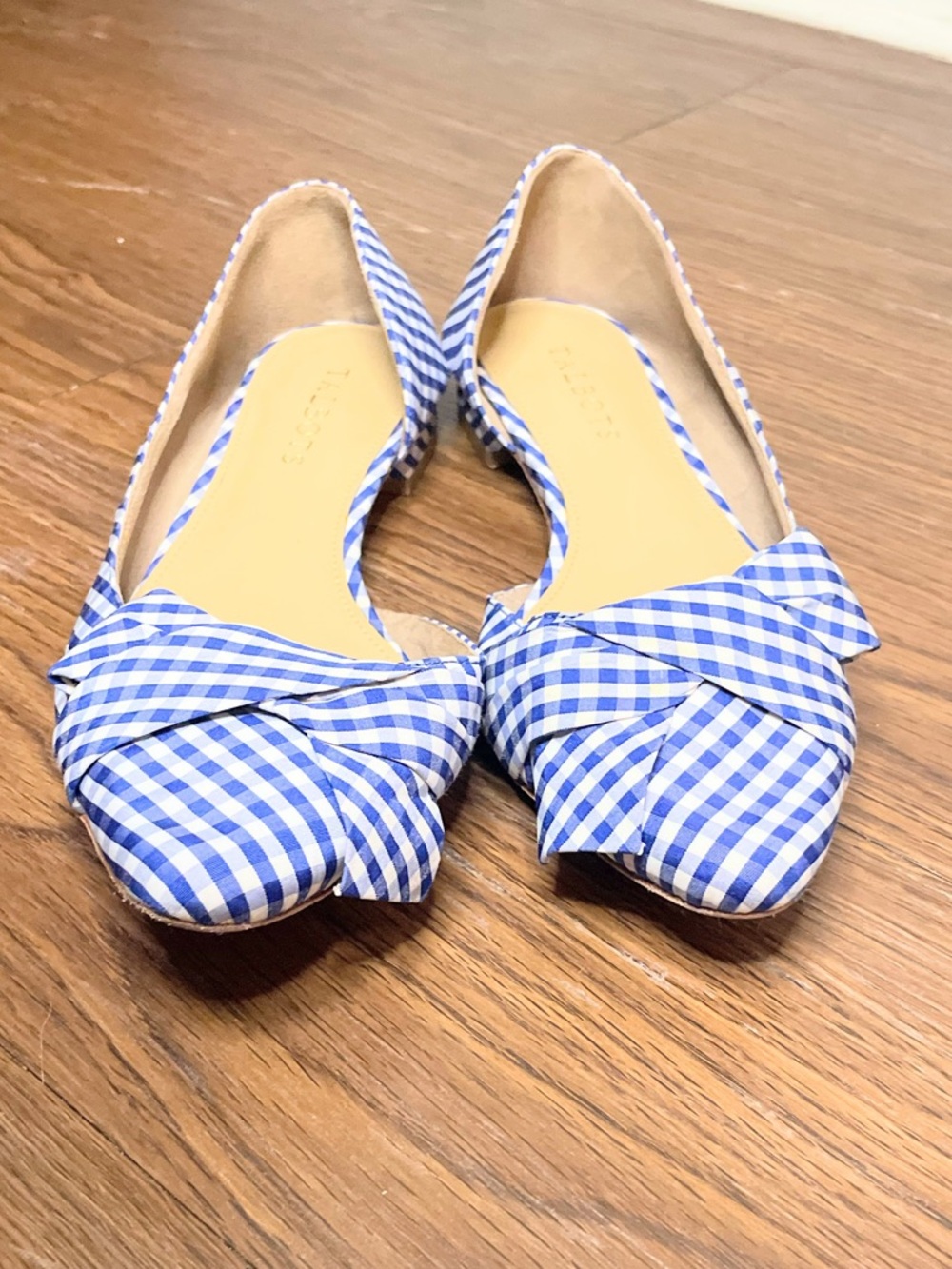Talbots Gingham D’Orsay Bow Flats Coastal Grandmillennial Size 8 - Picture 6 of 11